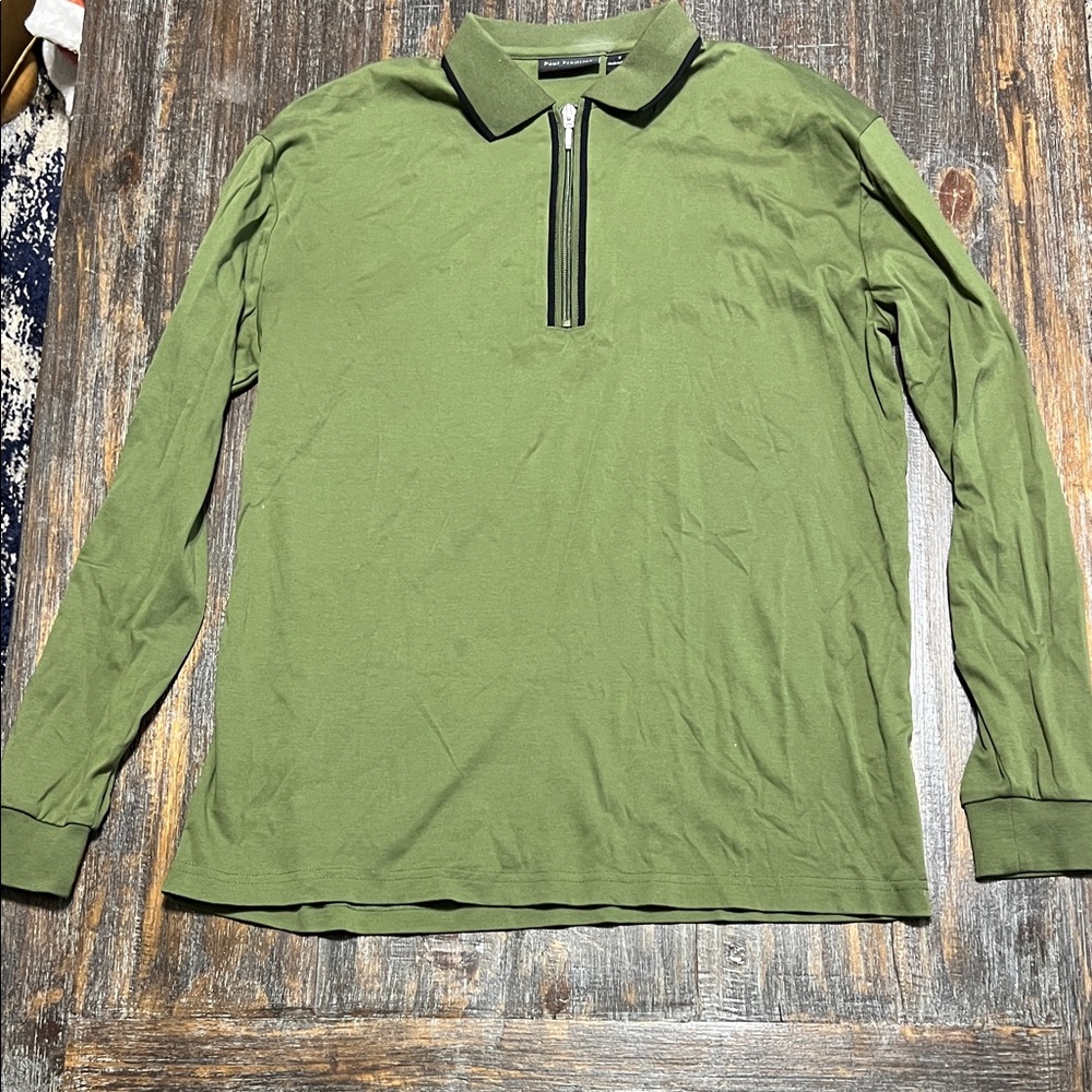 Paul Fredrick Green Long Sleeve Polo Shirt
